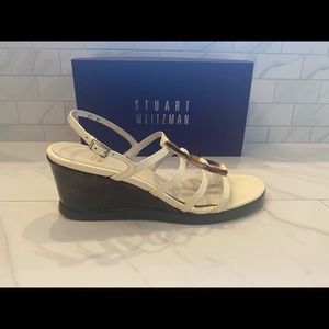 Stuart Weitzman white leather sandals